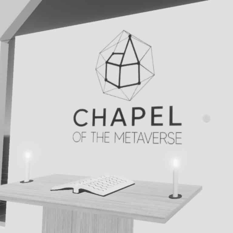 wedding chapel interior decentraland cotm metaverse black white