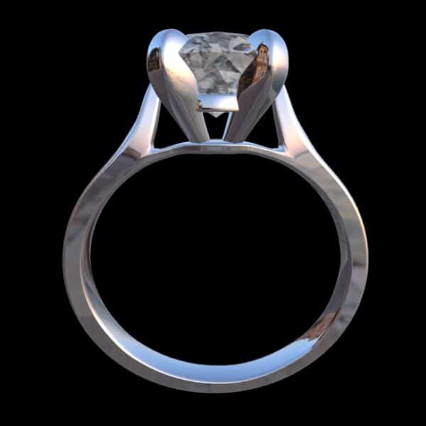 SOLITAIRE Engagement Ring NFT platinum front