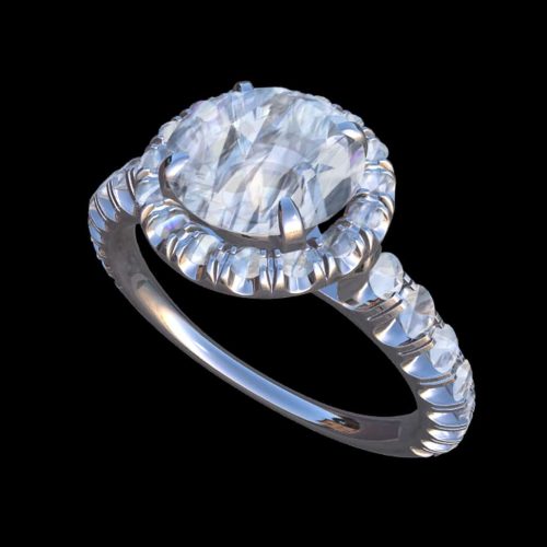 DESTINY NFT Engagement Ring platinum side NFT jewelry