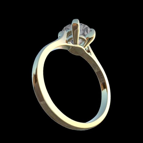 SOLITAIRE Engagement Ring NFT gold back