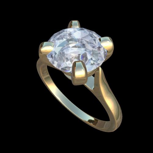 SOLITAIRE Engagement Ring NFT gold side