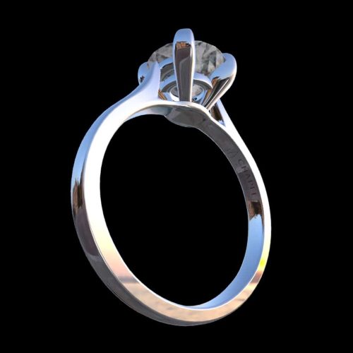 SOLITAIRE Engagement Ring NFT platinum back